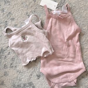 Set of two 6-12 month Jamie Kay shirts. One worn once. Pink NWT